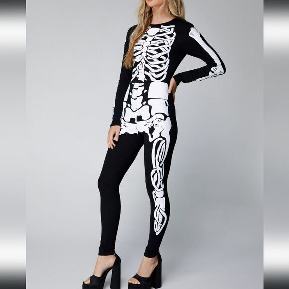 Nasty Gal Long Sleeve Skeleton Jumpsuit - Picture 3 of 5